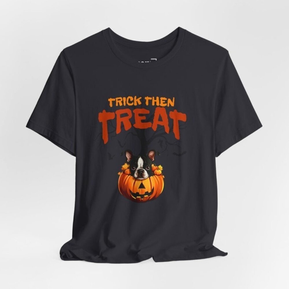 Cute Halloween Tshirt For Boston Terrier Owner Fall Time Dog Tee